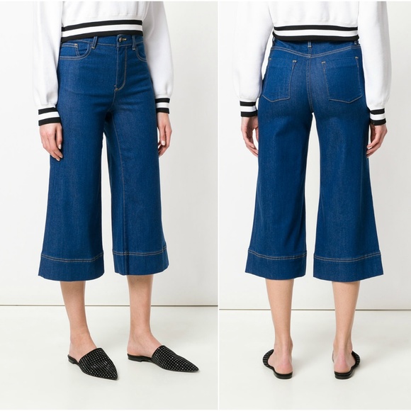 Alice + Olivia Denim - ALICE + OLIVIA Cropped Flared Jeans Culottes {C41}